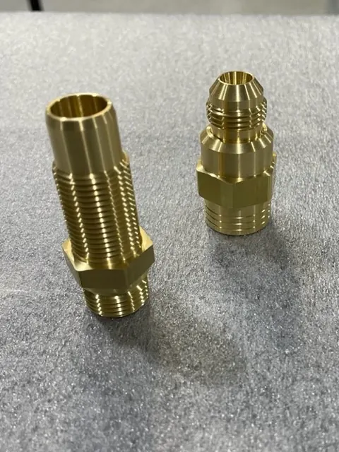 Brass turned fitting from Mikron’s machining work portfolio